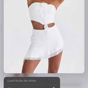 Princess Polly White Bubble Mini Skirt with Tie Front